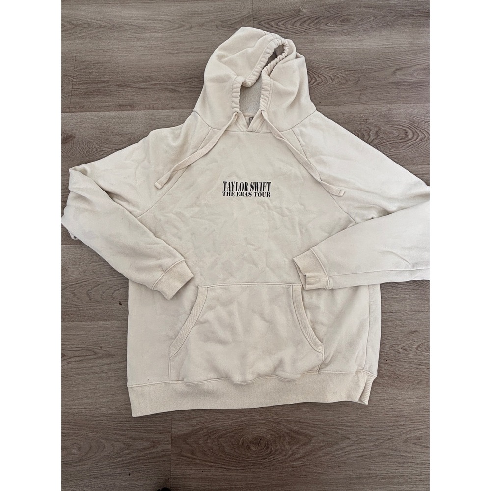 Taylor Swift The Eras Tour Hoodie Beige Cream Graphic Concert Merch Medium